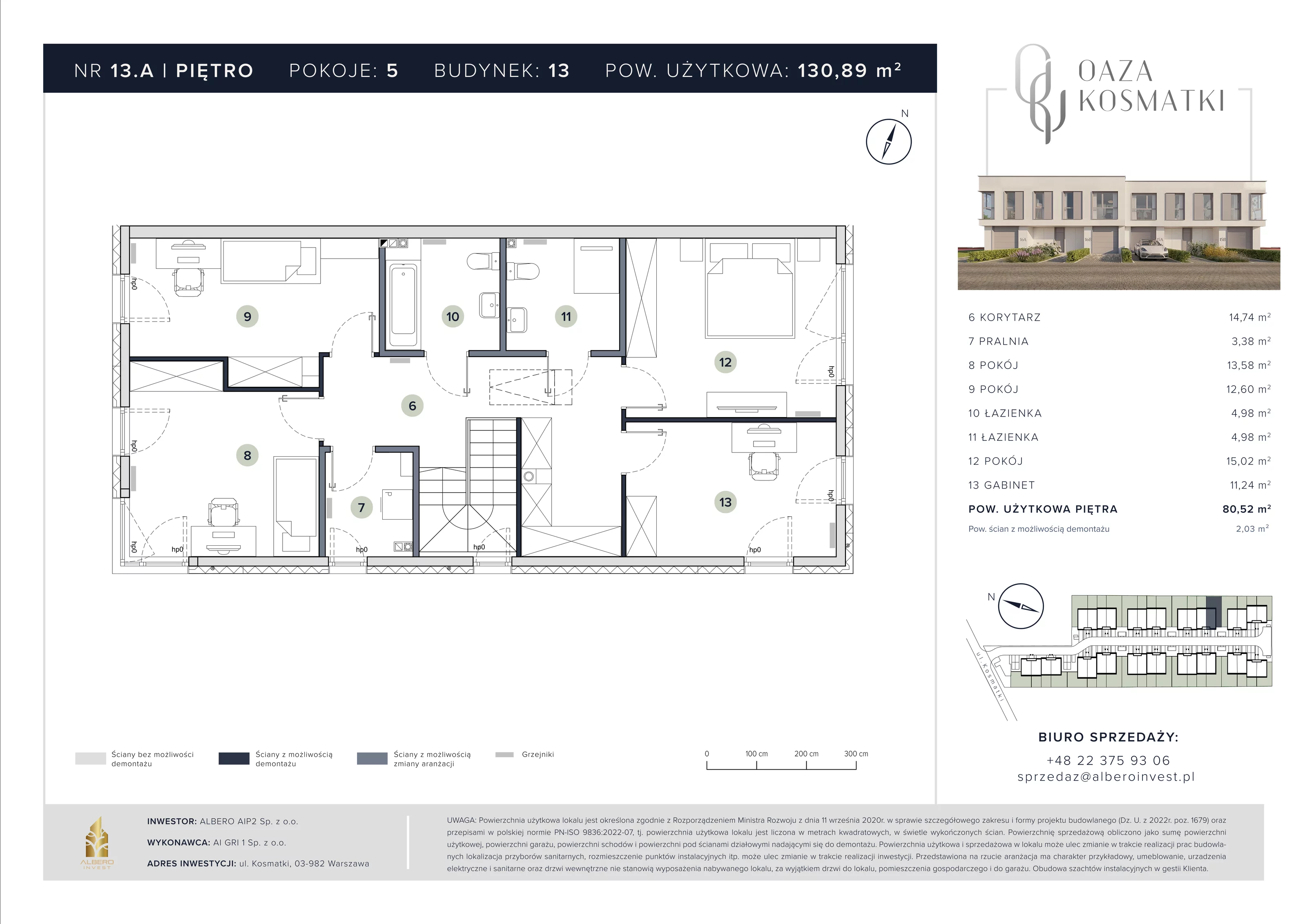 Dom 130,89 m², oferta nr 13.A, Oaza Kosmatki, Warszawa, Wawer, Gocław, ul. Kosmatki 32/34